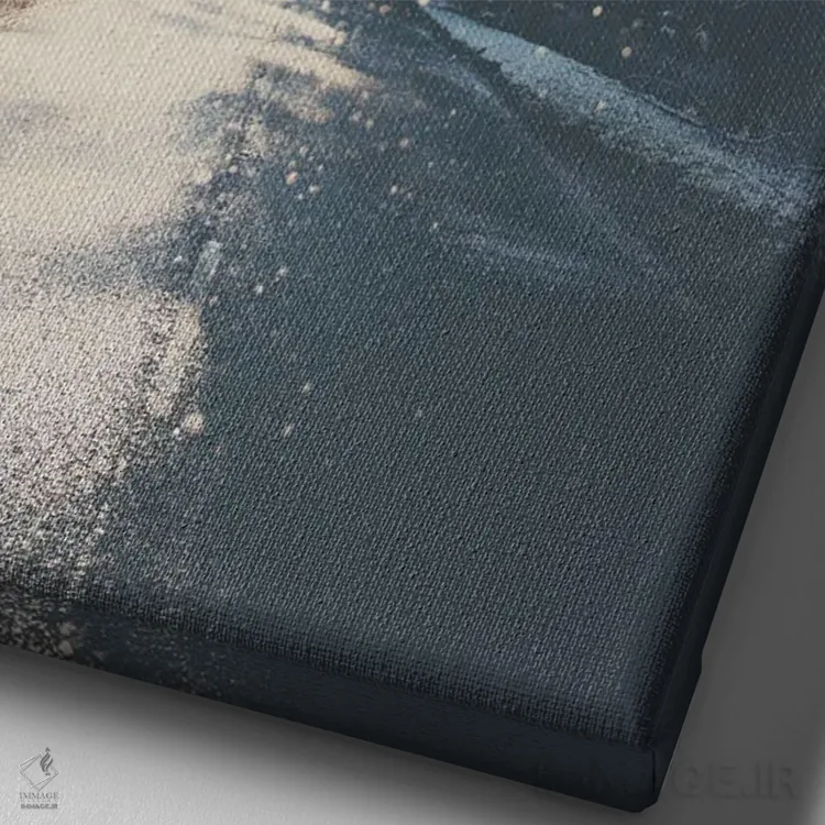 تابلو دکوراتیو رانندگی به سوی خانه برای کریسمس اثر لورا ایوانز - نمای نزدیک بافت بوم