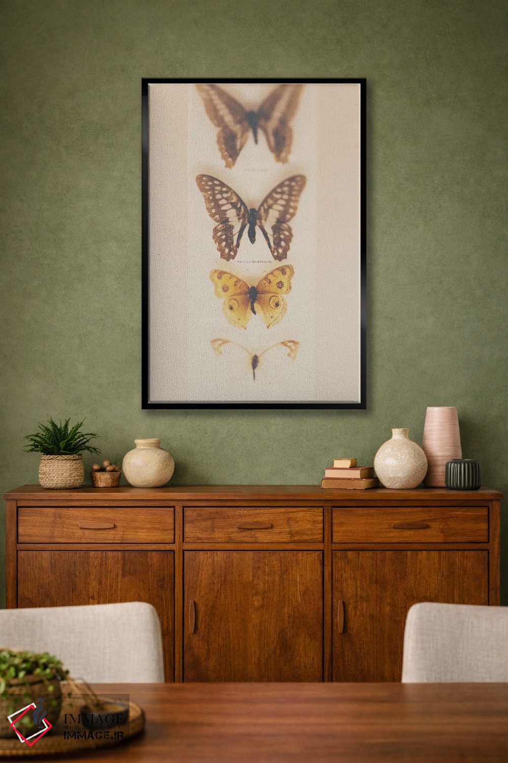 تابلو دکوراتیو تبدیل از کرم ابریشم به پروانه اثر لورا ایوانز - D2B