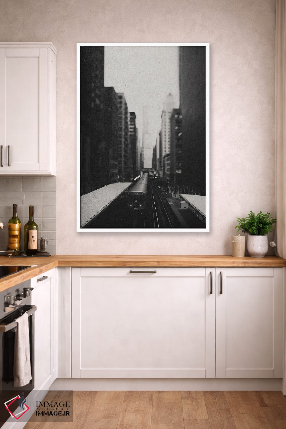 تابلو دکوراتیو قطار L در منطقه ساوت لوپ شیکاگو اثر لورا ایوانز - D4W