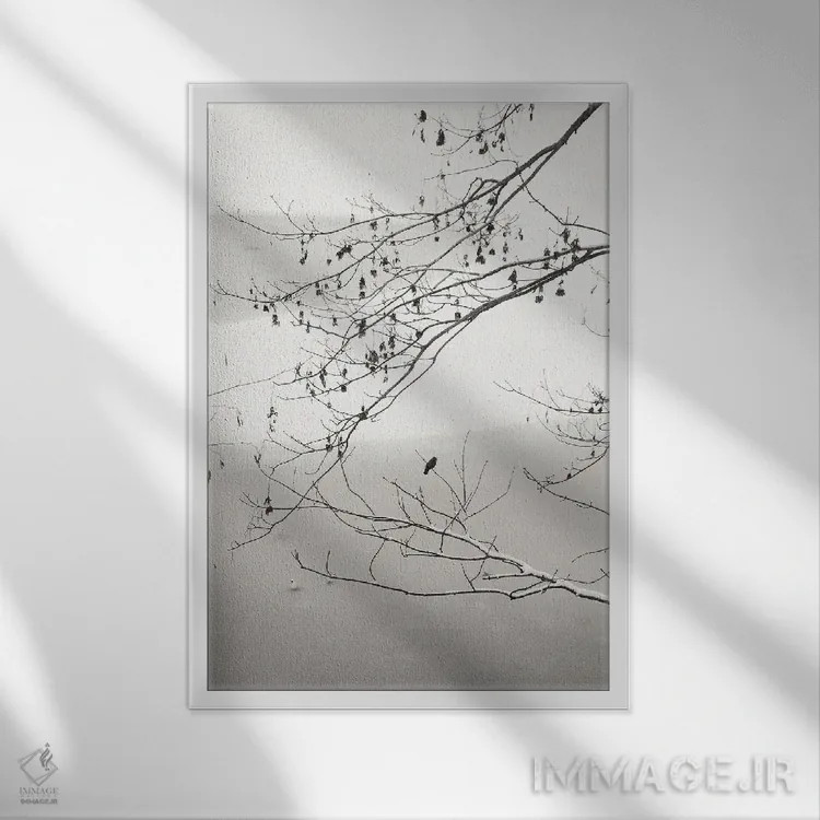 تابلو دکوراتیو روی تالاب یخ زده اثر لنا وایسبک - نمای قابدار سفید