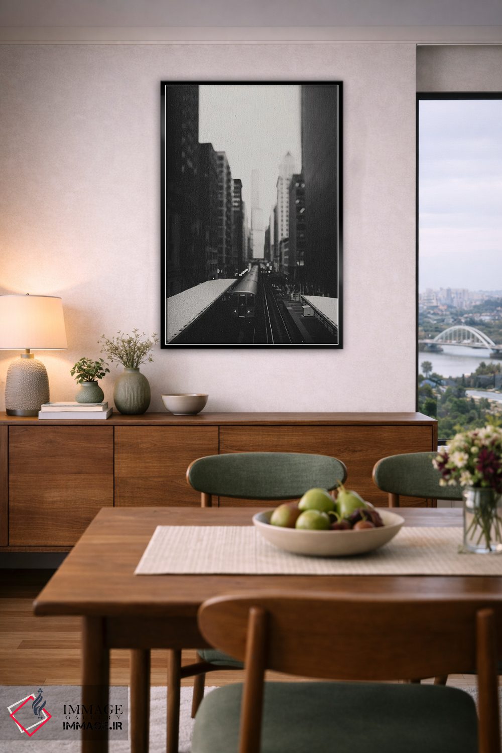 تابلو دکوراتیو قطار L در منطقه ساوت لوپ شیکاگو اثر لورا ایوانز - D6B