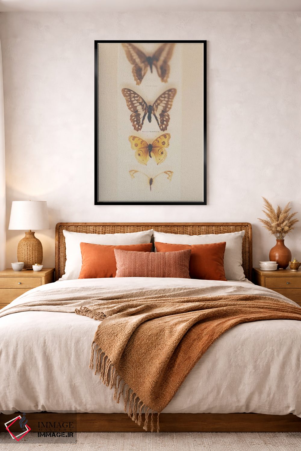 تابلو دکوراتیو تبدیل از کرم ابریشم به پروانه اثر لورا ایوانز - D5B