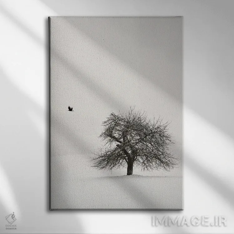 تابلو دکوراتیو درخت گیلاس کهنسال ۲ اثر لنا وایسبک - نمای روبهرو روی دیوار