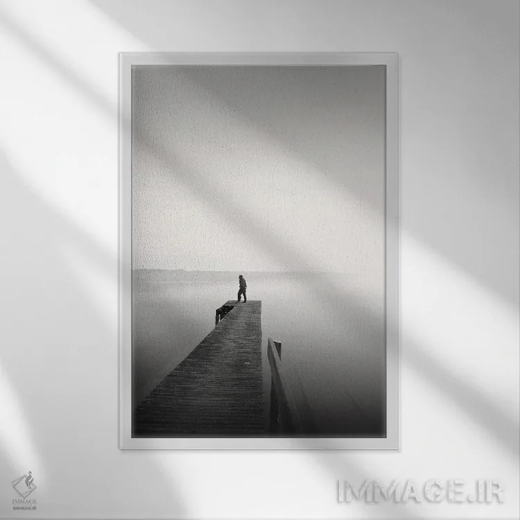 تابلو دکوراتیو سکون اثر لنا وایسبک - نمای قابدار سفید