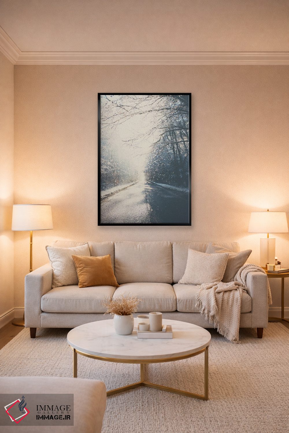 تابلو دکوراتیو رانندگی به سوی خانه برای کریسمس اثر لورا ایوانز - D4B