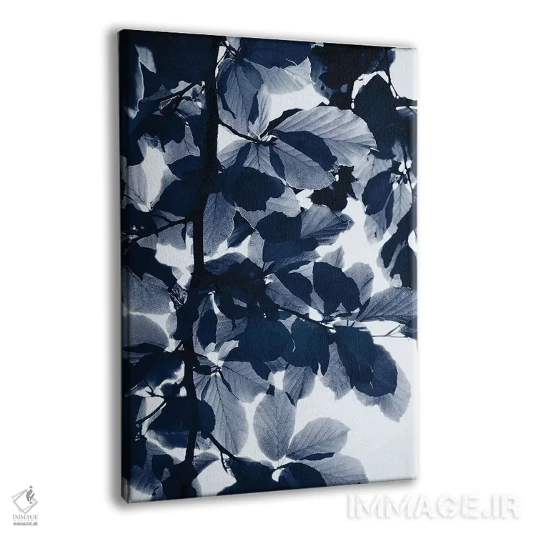 تابلو دکوراتیو برگ های نیلی اثر لکسی گر ایر - نمای پرسپکتیو محصول