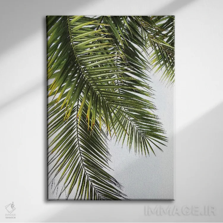 تابلو دکوراتیو برگ های نخل اثر لکسی گر ایر - نمای روبهرو روی دیوار