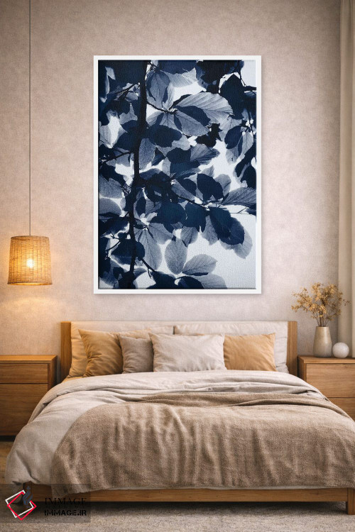 تابلو دکوراتیو برگ های نیلی اثر لکسی گر ایر - D1W