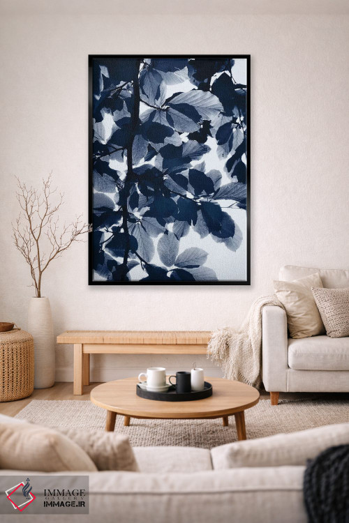 تابلو دکوراتیو برگ های نیلی اثر لکسی گر ایر - D2B