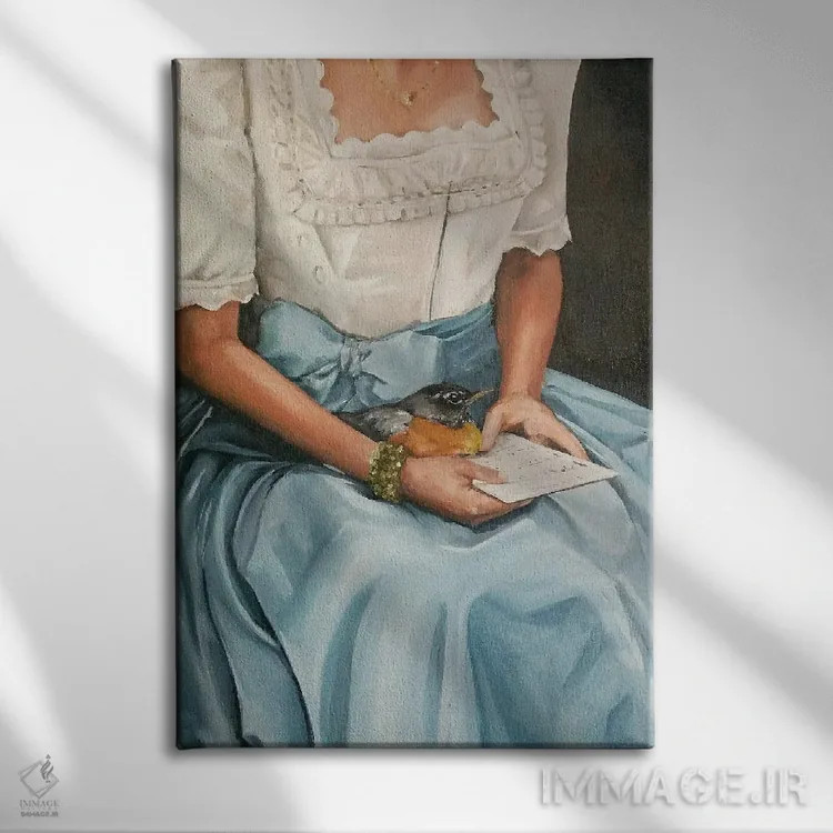 تابلو دکوراتیو آواز سینه سرخ اثر لیزا فینچ - نمای روبهرو روی دیوار