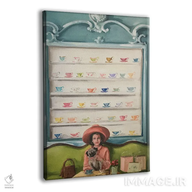 تابلو مدرن تیپی و تیلی وقت چای دارند اثر لیزا فینچ - نمای پرسپکتیو محصول