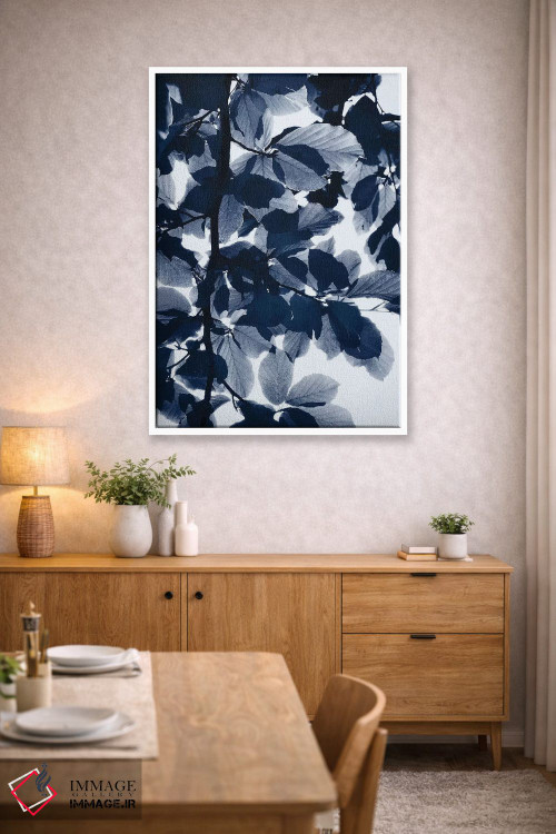 تابلو دکوراتیو برگ های نیلی اثر لکسی گر ایر - D3W