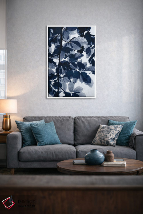 تابلو دکوراتیو برگ های نیلی اثر لکسی گر ایر - D4W