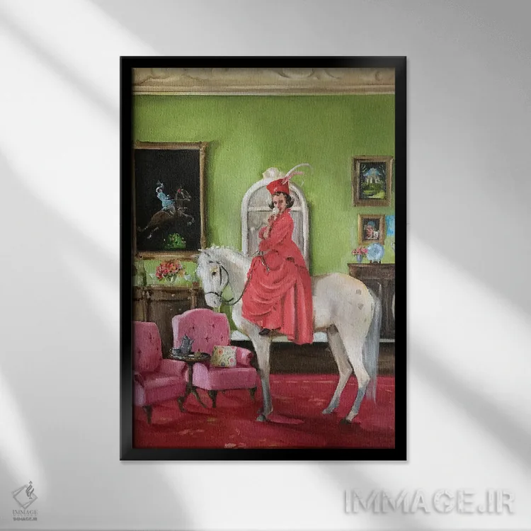 تابلو دکوراتیو سرگردانی خیال انگیز ویلهلمینا وایکلدان اثر لیزا فینچ - نمای قابدار مشکی