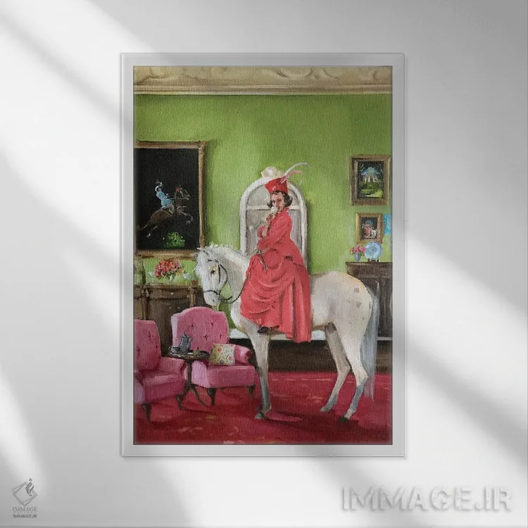 تابلو دکوراتیو سرگردانی خیال انگیز ویلهلمینا وایکلدان اثر لیزا فینچ - نمای قابدار سفید