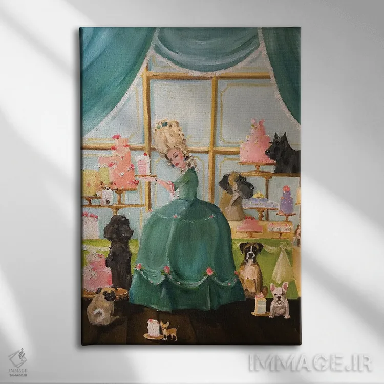 تابلو دکوراتیو بیا کیک بخوریم اثر لیزا فینچ - نمای روبهرو روی دیوار