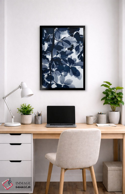 تابلو دکوراتیو برگ های نیلی اثر لکسی گر ایر - D5B