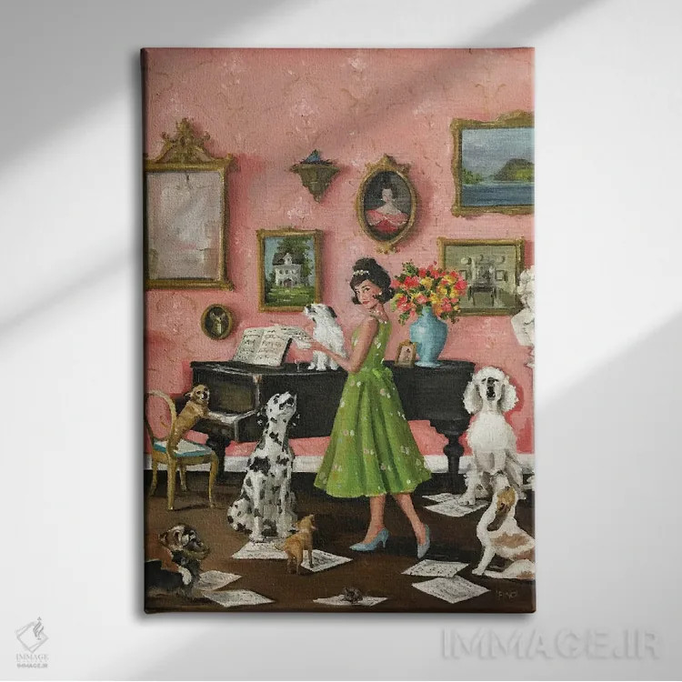 تابلو دکوراتیو آواز اتفاقی و دلنشین اثر لیزا فینچ - نمای روبهرو روی دیوار