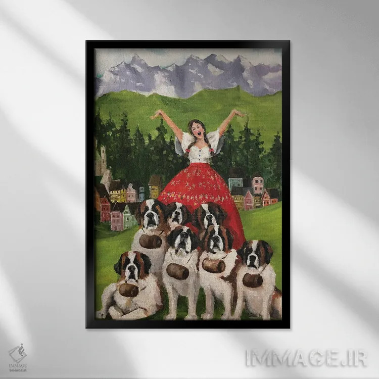 تابلو دکوراتیو خواننده سالزبورگ اثر لیزا فینچ - نمای قابدار مشکی