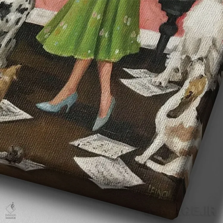 تابلو دکوراتیو آواز اتفاقی و دلنشین اثر لیزا فینچ - نمای نزدیک بافت بوم