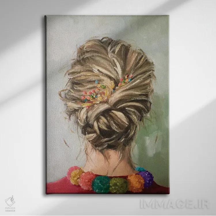 تابلو دکوراتیو پوم پوم ها اثر لیزا فینچ - نمای روبهرو روی دیوار