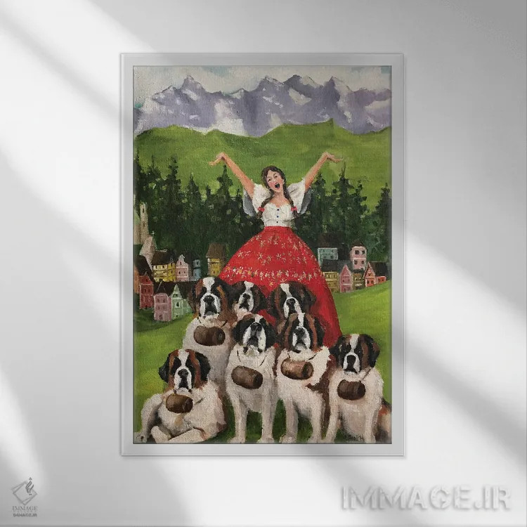 تابلو دکوراتیو خواننده سالزبورگ اثر لیزا فینچ - نمای قابدار سفید