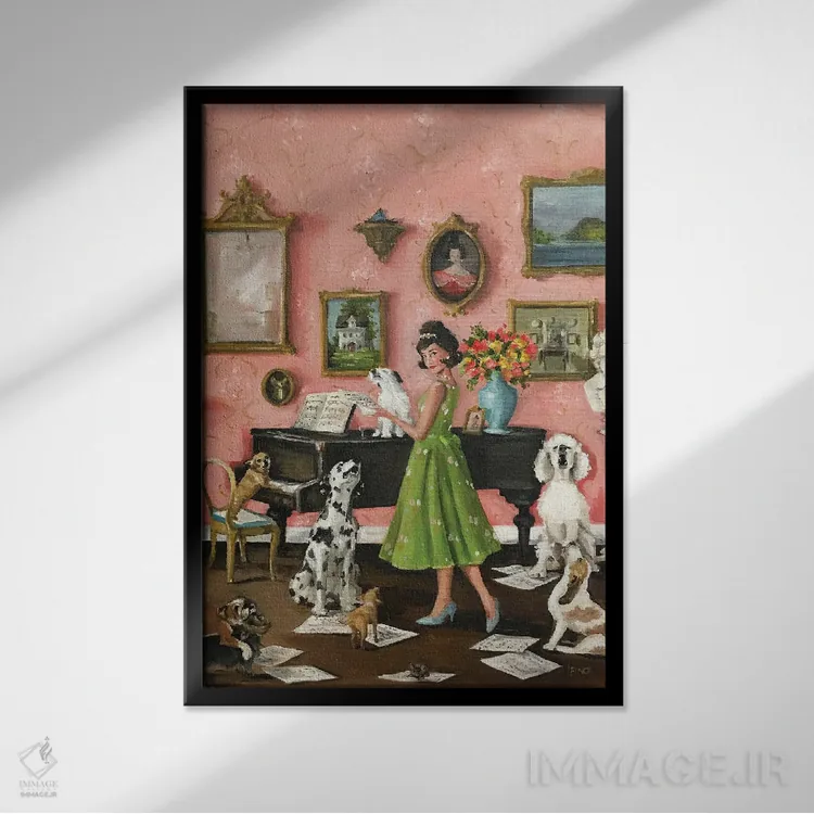 تابلو دکوراتیو آواز اتفاقی و دلنشین اثر لیزا فینچ - نمای قابدار مشکی