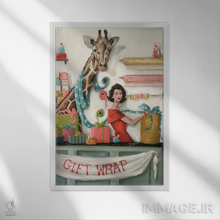 تابلو دکوراتیو ریبونیر بزرگ مشبک اثر لیزا فینچ - نمای قابدار سفید