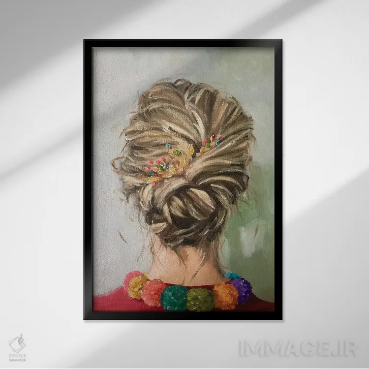 تابلو دکوراتیو پوم پوم ها اثر لیزا فینچ - نمای قابدار مشکی