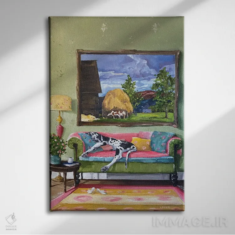 تابلو دکوراتیو طبیعت بی جان اثر لیزا فینچ - نمای روبهرو روی دیوار