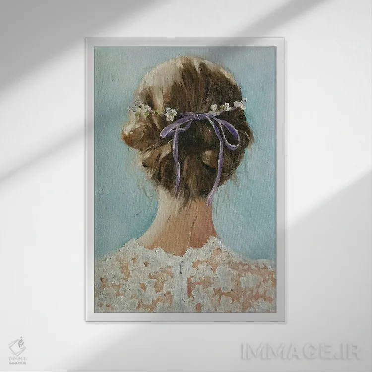 تابلو دکوراتیو دختر اسطوخودوس اثر لیزا فینچ - نمای قابدار سفید