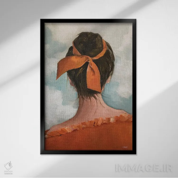 تابلو دکوراتیو چین پارچه ای اثر لیزا فینچ - نمای قابدار مشکی