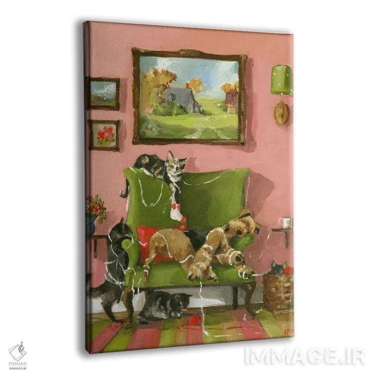 تابلو دکوراتیو جوراب آرگیل اثر لیزا فینچ - نمای پرسپکتیو محصول