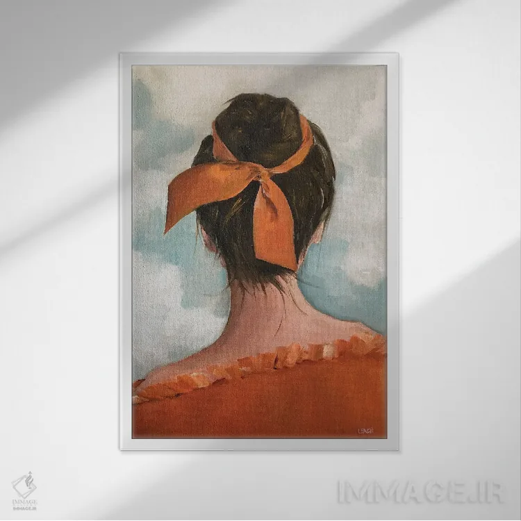 تابلو دکوراتیو چین پارچه ای اثر لیزا فینچ - نمای قابدار سفید