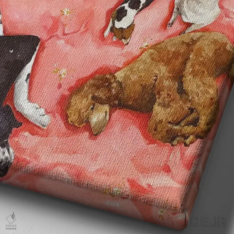 تابلو دکوراتیو قهوه صبحگاهی اثر لیزا فینچ - نمای نزدیک بافت بوم