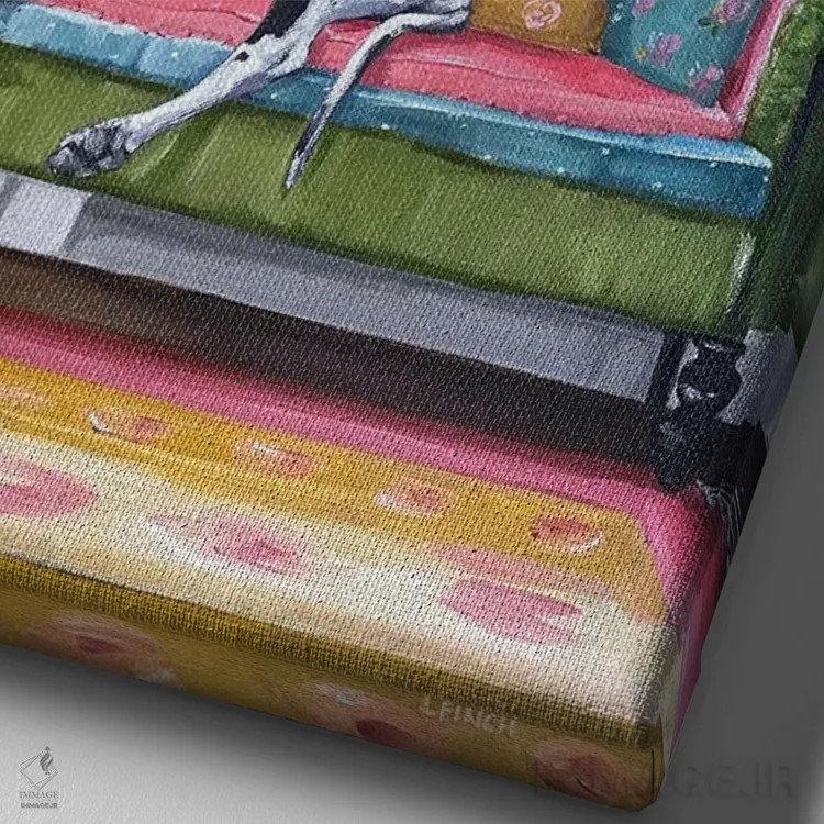 تابلو دکوراتیو طبیعت بی جان اثر لیزا فینچ - نمای نزدیک بافت بوم