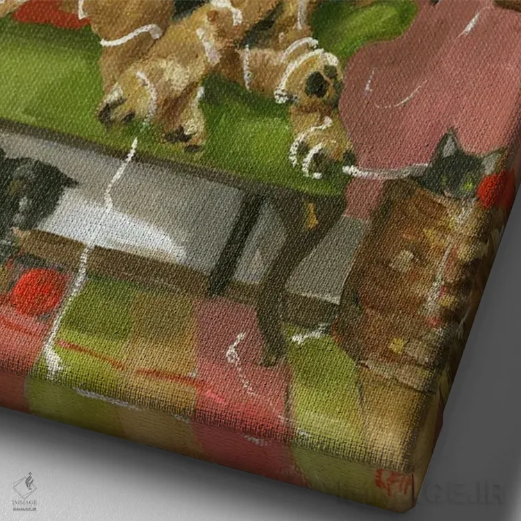 تابلو دکوراتیو جوراب آرگیل اثر لیزا فینچ - نمای نزدیک بافت بوم