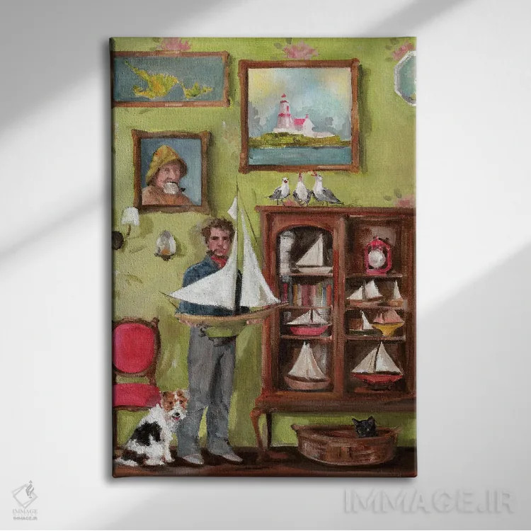 تابلو دکوراتیو نگهبان فانوس دریایی اثر لیزا فینچ - نمای روبهرو روی دیوار