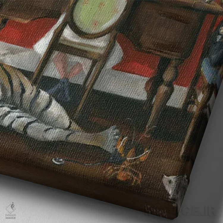 تابلو دکوراتیو جانورشناس اثر لیزا فینچ - نمای نزدیک بافت بوم