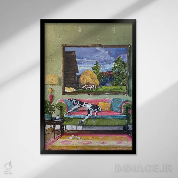 تابلو دکوراتیو طبیعت بی جان اثر لیزا فینچ - نمای قابدار مشکی