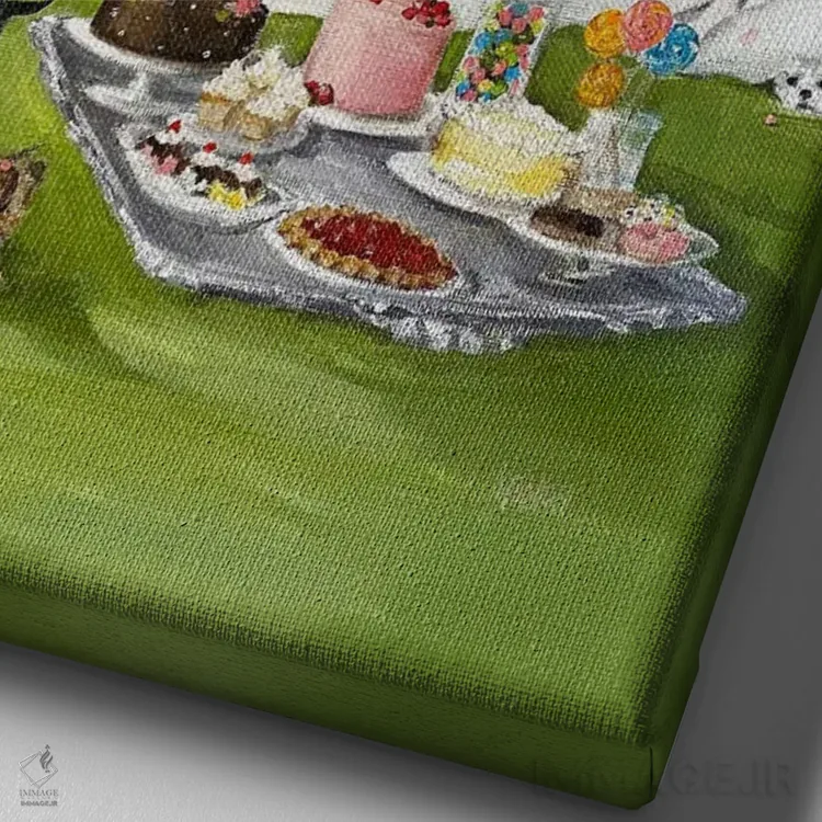 تابلو دکوراتیو خواب های شیرین اثر لیزا فینچ - نمای نزدیک بافت بوم