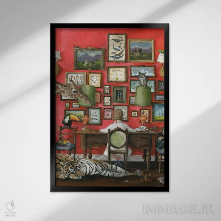 تابلو دکوراتیو جانورشناس اثر لیزا فینچ - نمای قابدار مشکی