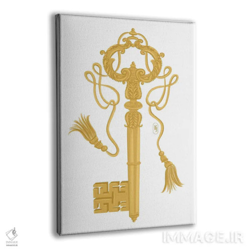 تابلو دکوراتیو کلید طلایی اثر لا فم ژوژو - نمای پرسپکتیو محصول