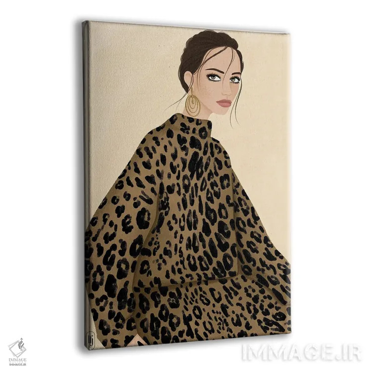 تابلو دکوراتیو بانوی یوزپلنگی اثر لا فم ژوژو - نمای پرسپکتیو محصول