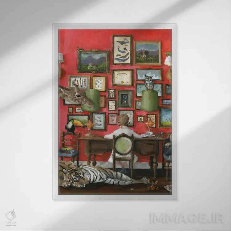 تابلو دکوراتیو جانورشناس اثر لیزا فینچ - نمای قابدار سفید