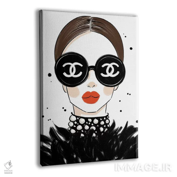 تابلو دکوراتیو عینک آفتابی شنل اثر لا فم ژوژو - نمای پرسپکتیو محصول