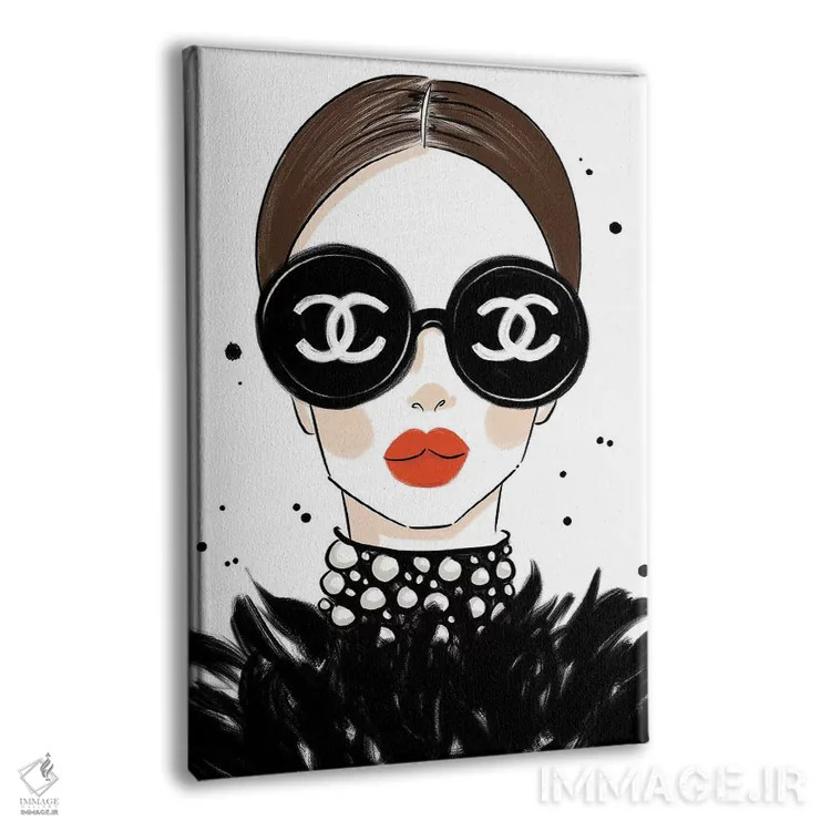 تابلو دکوراتیو عینک آفتابی شنل اثر لا فم ژوژو - نمای پرسپکتیو محصول