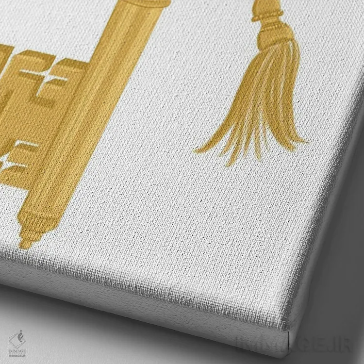 تابلو دکوراتیو کلید طلایی اثر لا فم ژوژو - نمای نزدیک بافت بوم