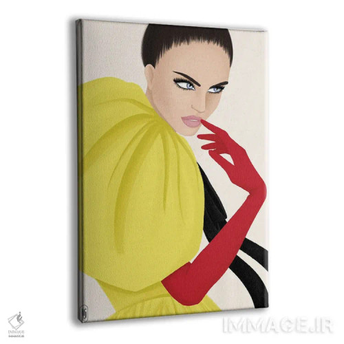 تابلو دکوراتیو دستکش قرمز اثر لا فم ژوژو - نمای پرسپکتیو محصول