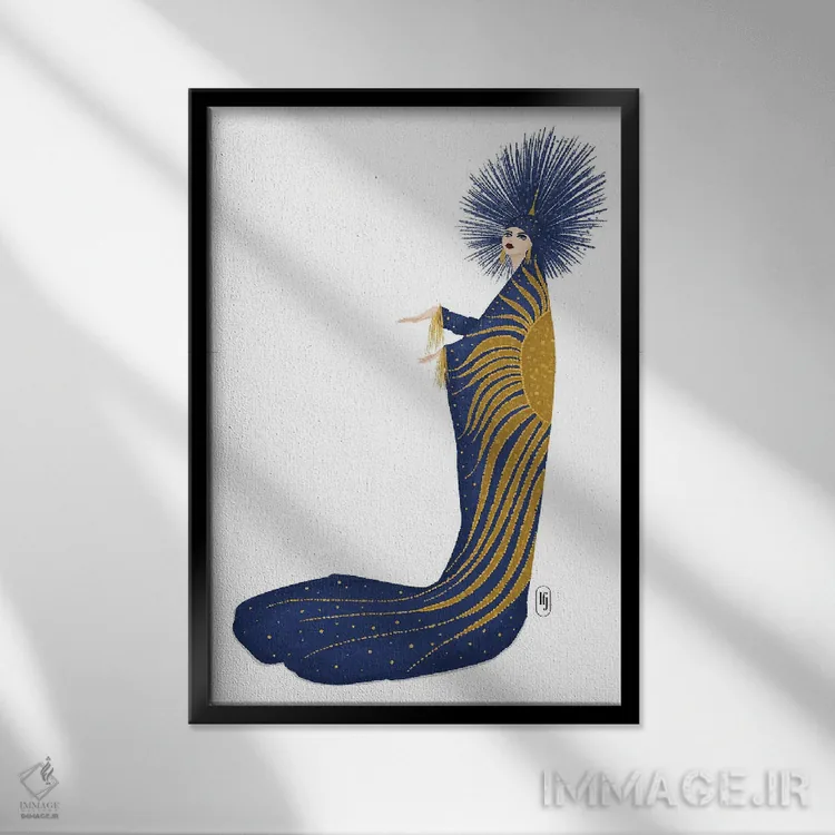 تابلو دکوراتیو اسرارآمیز اثر لا فم ژوژو - نمای قابدار مشکی